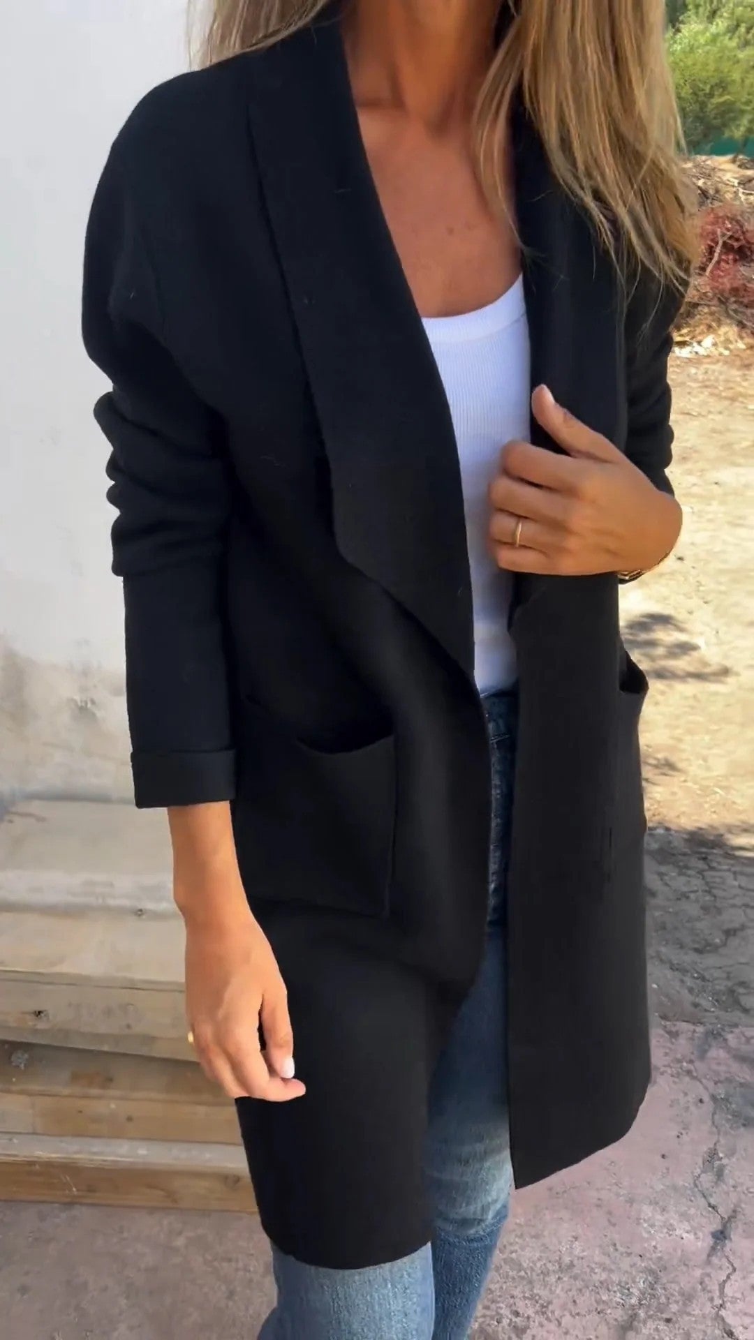 Variant image for Kvinnor Lång Ullrock Minimalistisk Polyester-40