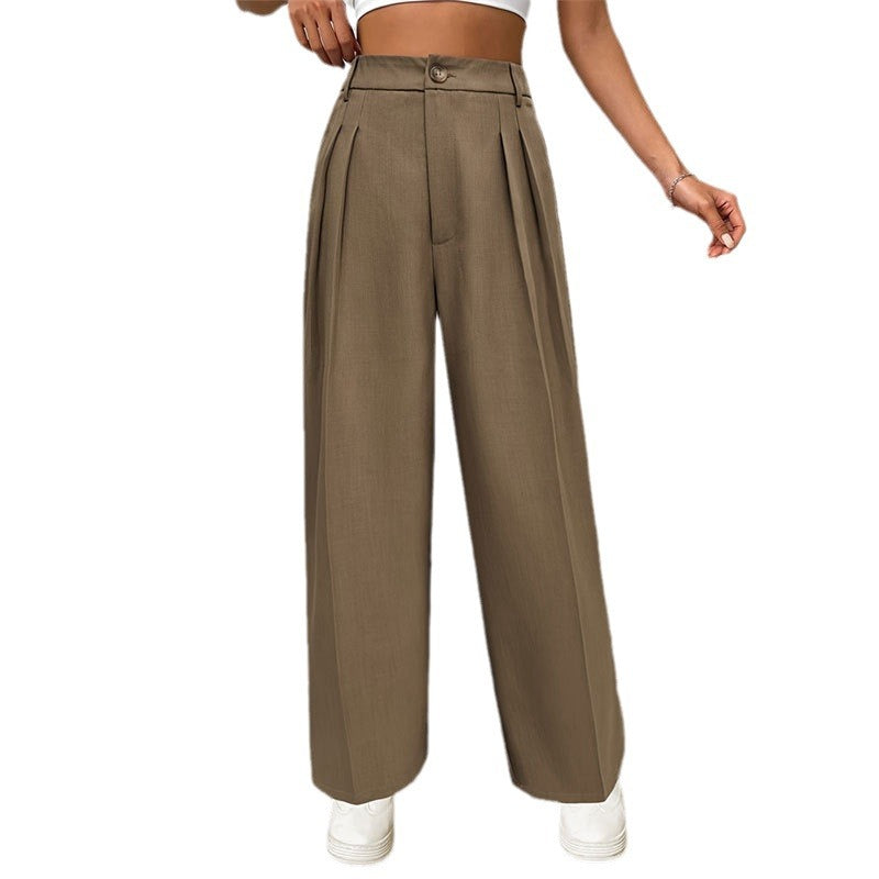 Kvinnor Bredbyxor Rynkad Polyester Elegant 6