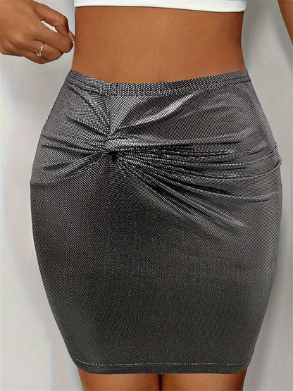 Kjol Dam Roterande Design Satin Elegant Hög Midja 1