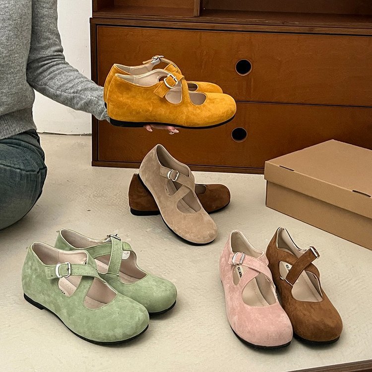 Dam Skor Mary Jane Klassisk Design Mocka med Vadderad Sula 2