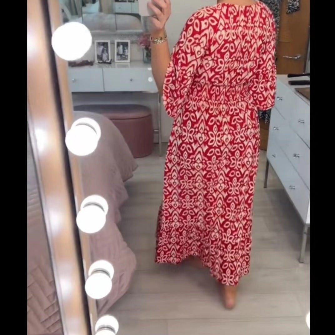 Kvinnors Lång Klänning Trendig Polyester-3