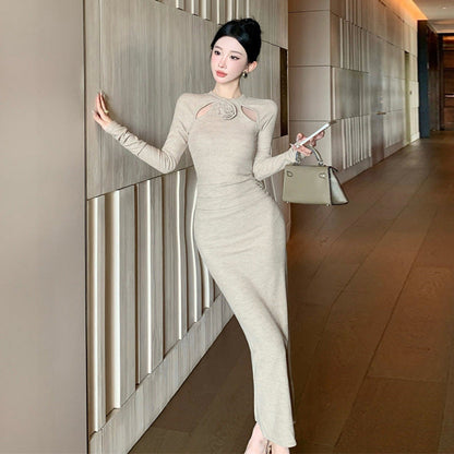 Variant image for Dam Bodycon Klänning Smal Fit Lång Ärmar Polyester-1