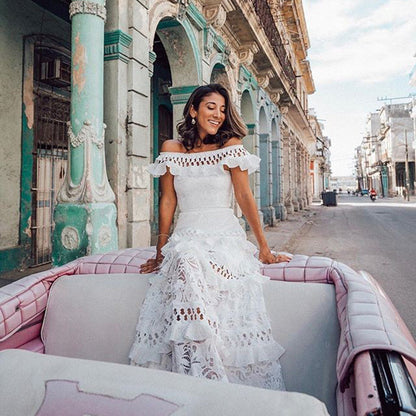 Dam Klänning A-Line Lång Högkvalitativt Tyg-4