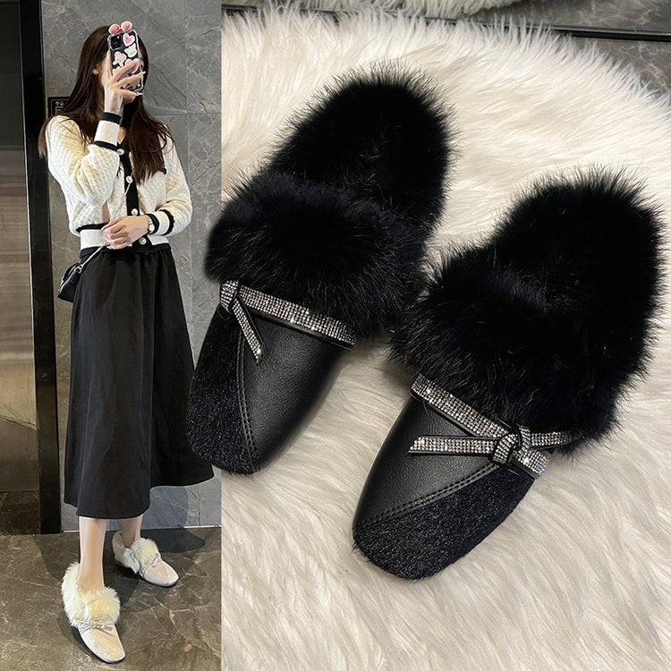 Dam Tofflor Slingelement Lyxig Päls Mjuk Innersula 2