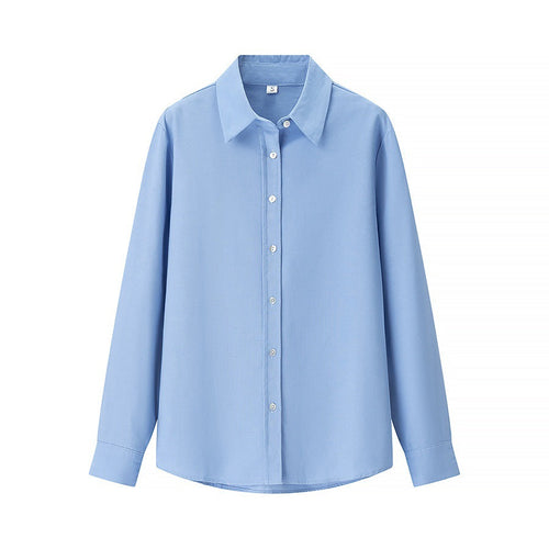 Vit Dam Blus Klassisk Krage Figur-hugging Bomull 1