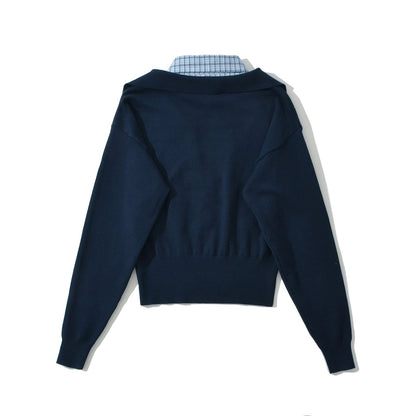 Kvinnor V-ringad Tröja Integrerad Blus Mjuk Tyg-2