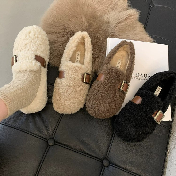 Kvinnor Mulor Fleece Bekväm Design med Dekorativt Spänne 4