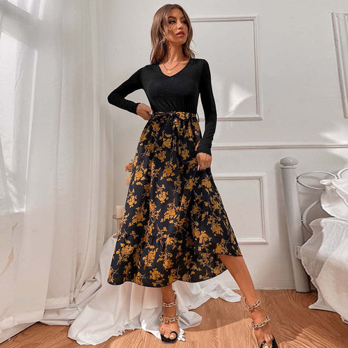 Dam Midi Kjol Oregelbunden Design Polyester-1