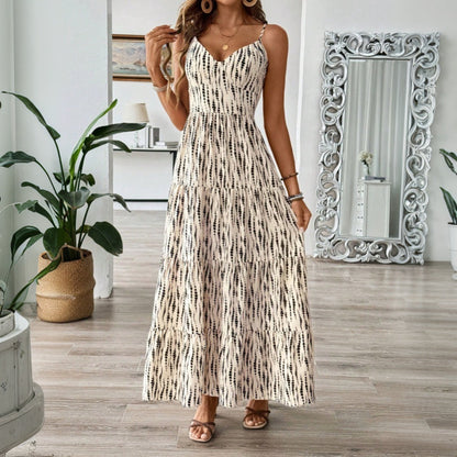 Damklänning Lång Oregelbunden Design A-linje Polyester-4