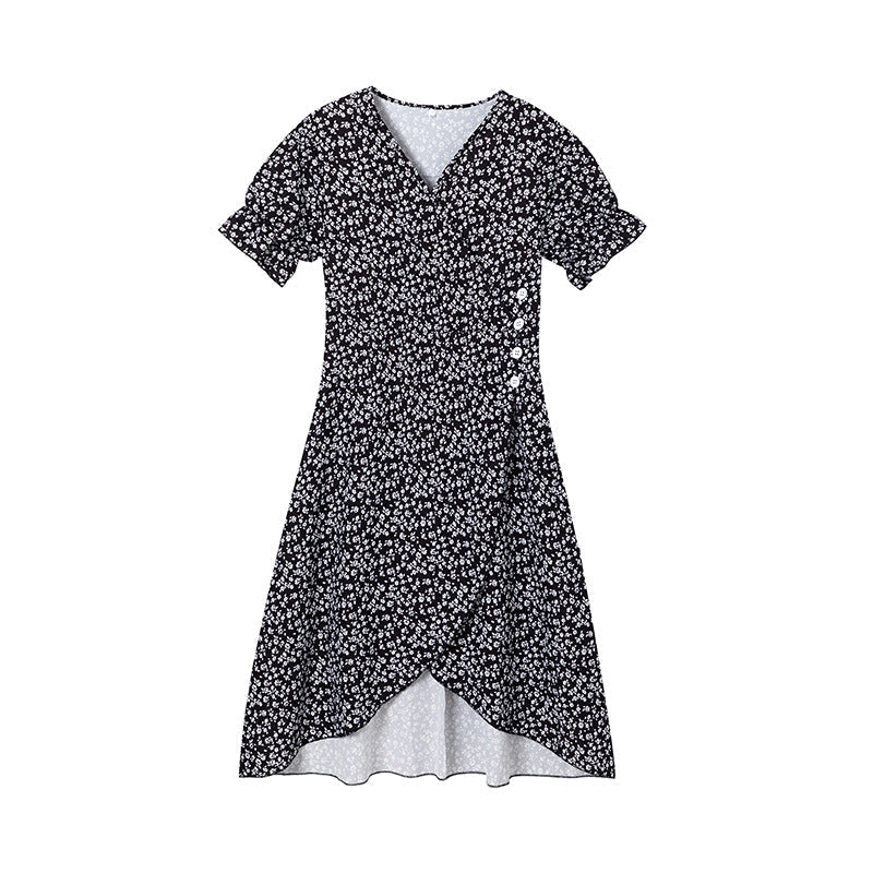 Variant image for Kvinnors Midi Klänning Asymmetrisk V-Hals Polyester-6