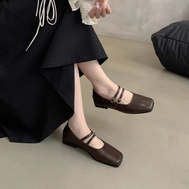 Kvinnors Ballerinaskor Slingback Dubbelremmar Vadderad Innersula 1