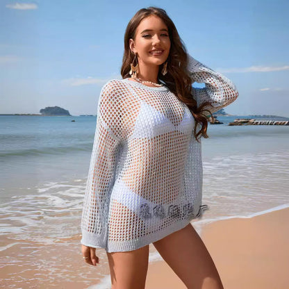 Dam Bikinitröja Urban Stil Akryl Långärmad-2