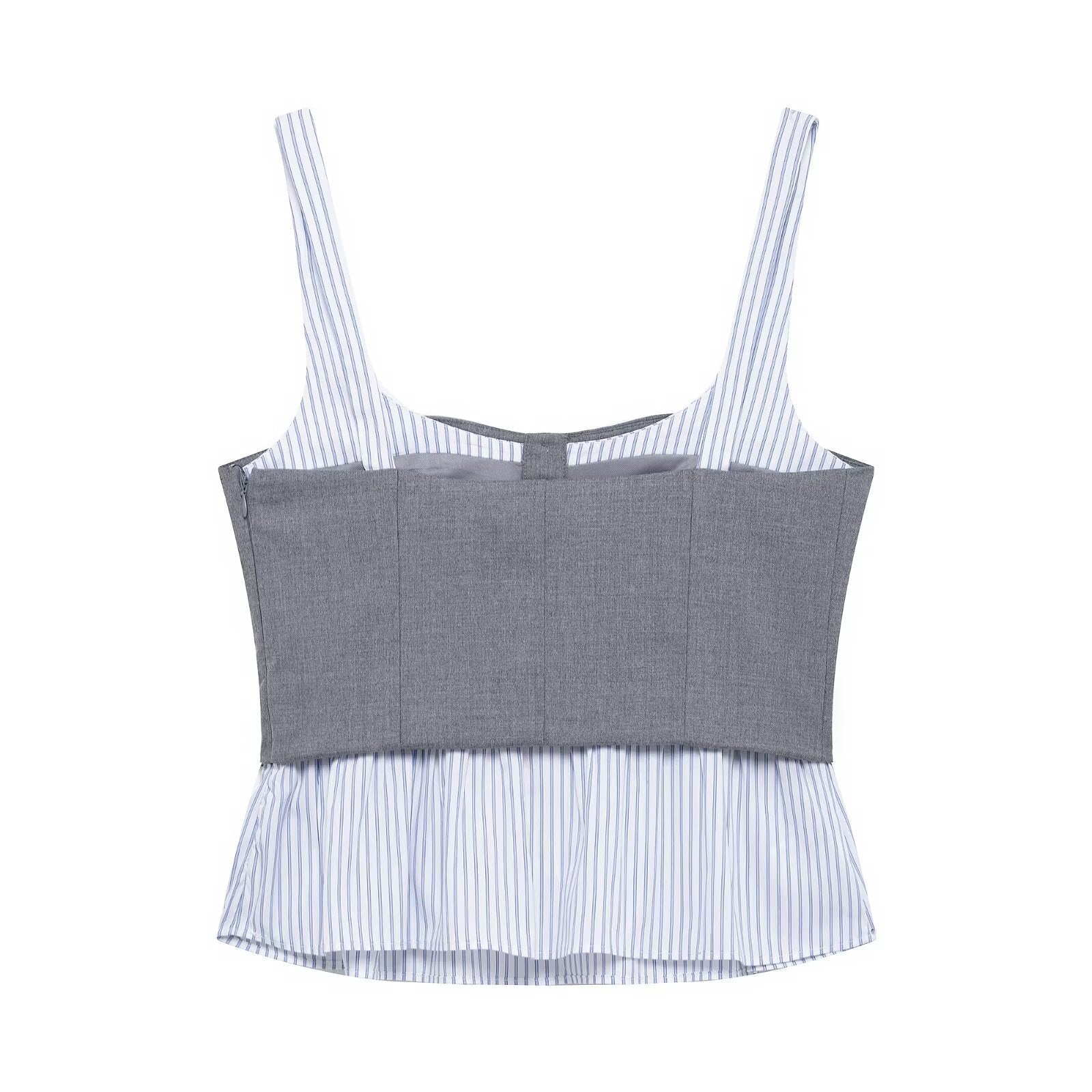 Kvinnors Mini Kjol Set Axelremmar Randig Polyester-3