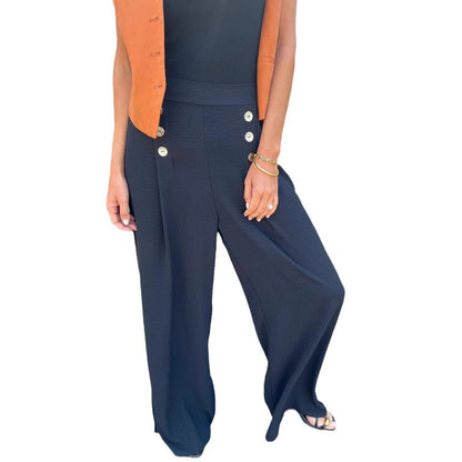 Snygga Byxor Dam Långa Vid Spandex Pendelstil-6
