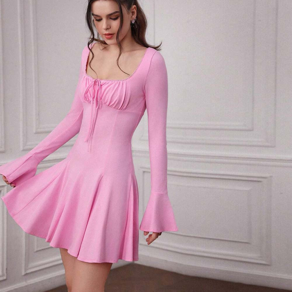 Kvinna A-Line Kjol Hög Midja Polyester-4