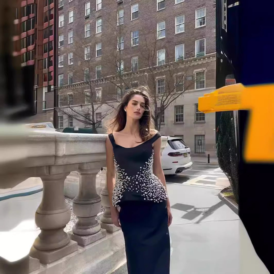 Långklänning Dam Blommig Ryggfri Polyester för Fest och Bröllop-4