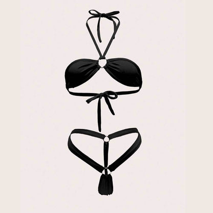 Variant image for Kvinnors Bikiniuppsättning Triangel Topp V-formad Botten Mjukt Elastiskt Tyg-3