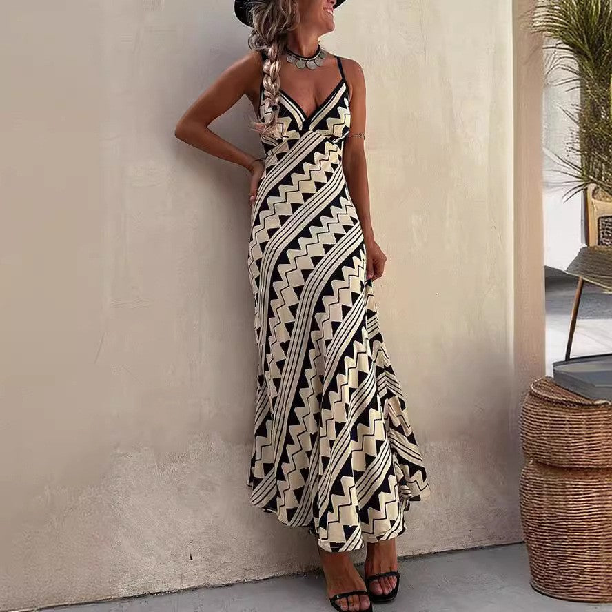 Variant image for Maxiklänning Dam Blommönster Spagettiträningar Polyester Mermaid Silhuett-6