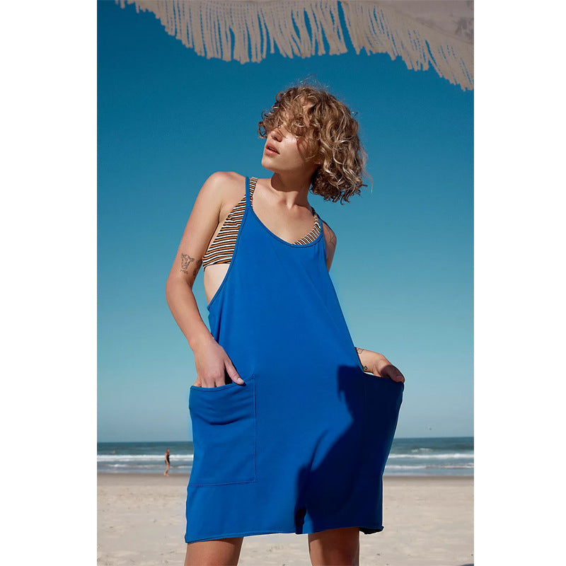 Dam Klänning Långärmad Urban Stil med Fickor Polyester-4