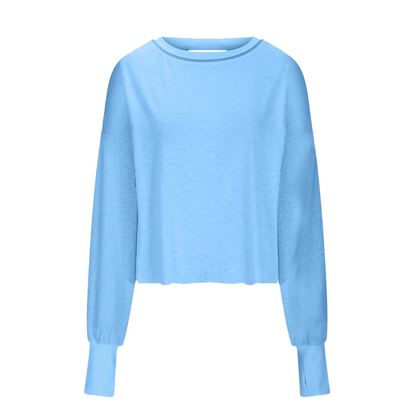 Dam T Shirt Sportig Rundhalsad Polyester för Träning och Avslappning-5