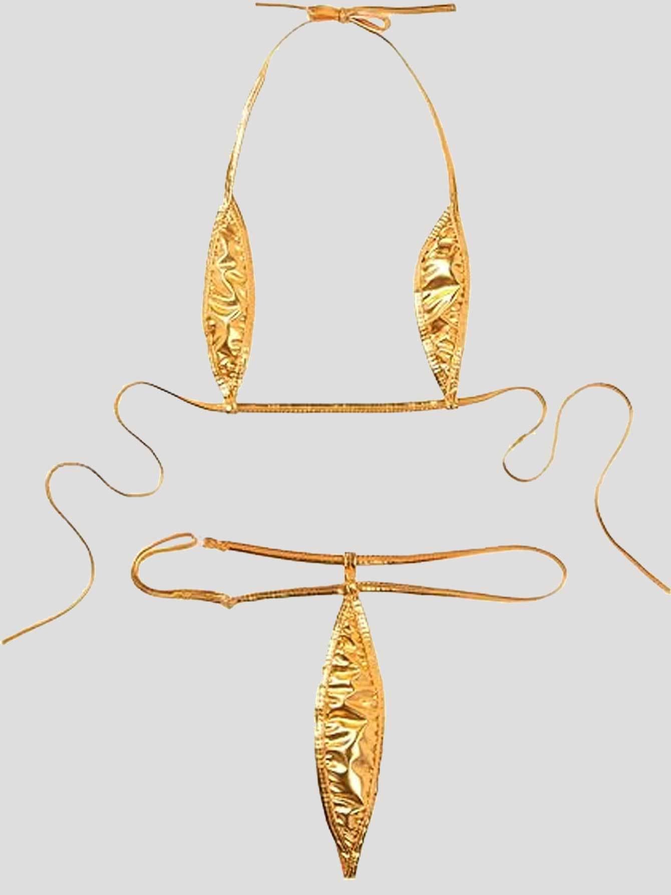 Bikini Damen Triangel Design mit Verstellbaren Trägern – Hochwertiger Glänzender Stoff, Ideal für Strand und Pool 11