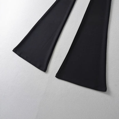 Bred Ben Byxor för Kvinnor med Klassisk Krage – Andningsbart och Elastiskt Tyg, Normal Passform 4