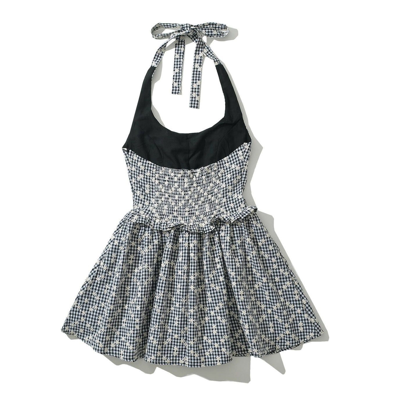 Dam Sommarklänning Höghalsad med Rüsch-detaljer Andningsbart Tyg 2