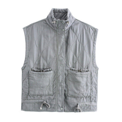 Dam Ribbad Topp Bomull Trendig-1