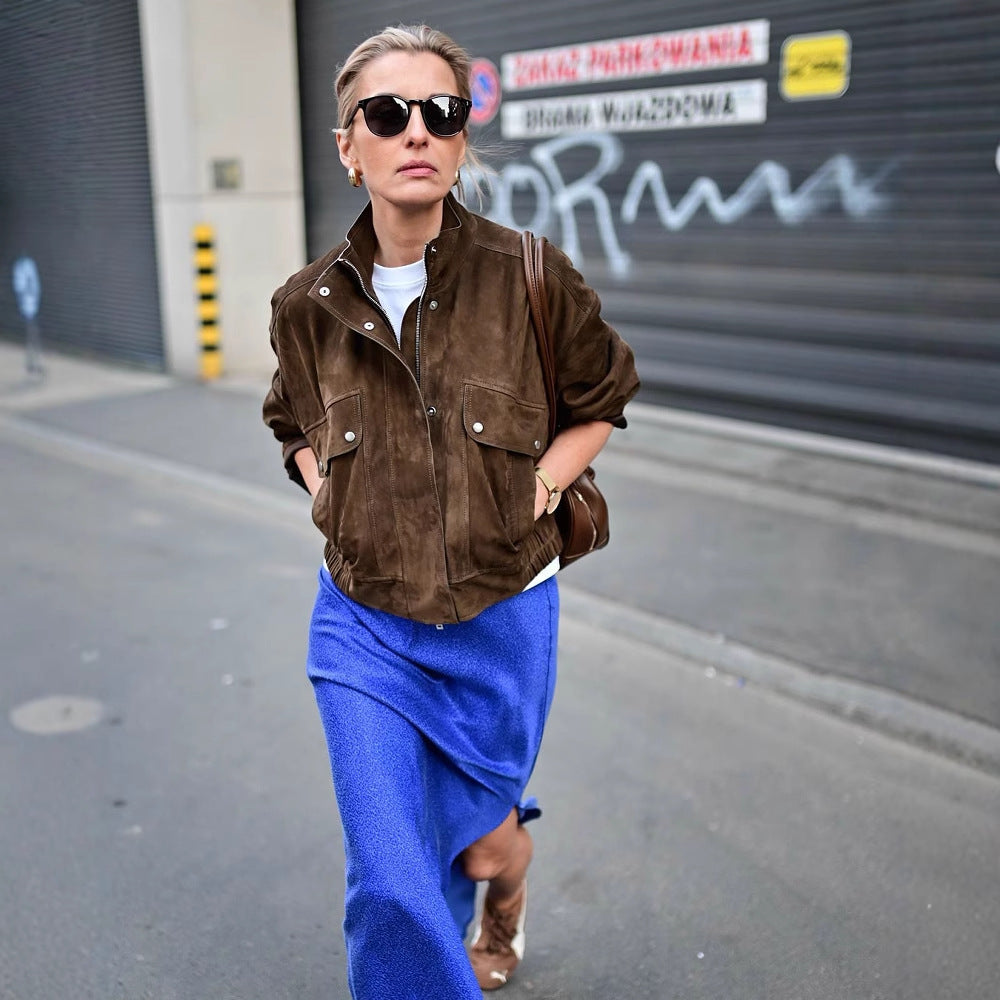 Damjacka i Mocka Modern Midjepassform med Praktiska Fickor-2