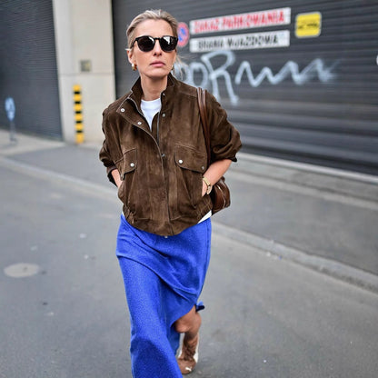 Damjacka i Mocka Modern Midjepassform med Praktiska Fickor-2