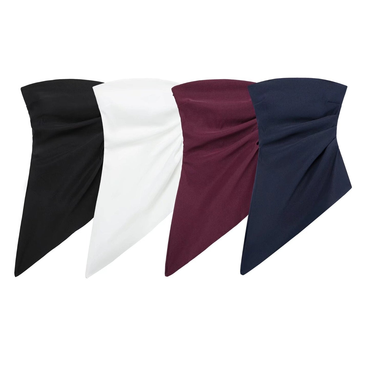 Dam Asymmetrisk Topp Halterneck Polyester-2