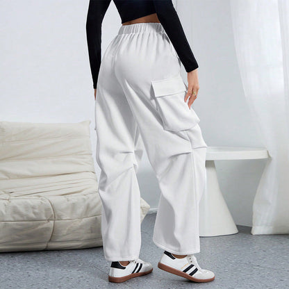 Snygga Byxor Dam med Bred Benstil – Mjuk Tyg, Avslappnad Passform och Praktiska Fickor 3