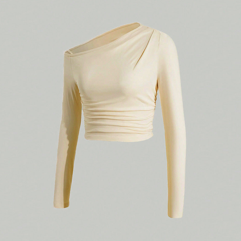 Asymmetrische Langarmtop für Damen aus Atmungsaktivem Material – Modischer Schnitt, Figurbetonend, Ideal für Alltag und Festlichkeiten 3