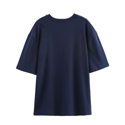 Dam T-shirt Street Style Avslappnad Bomull 3