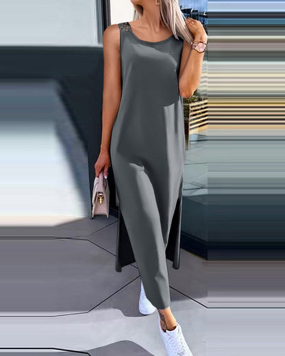 Variant image for Damklänning A-Line Geometriskt Mönster Polyester Midi Ärm lös-7