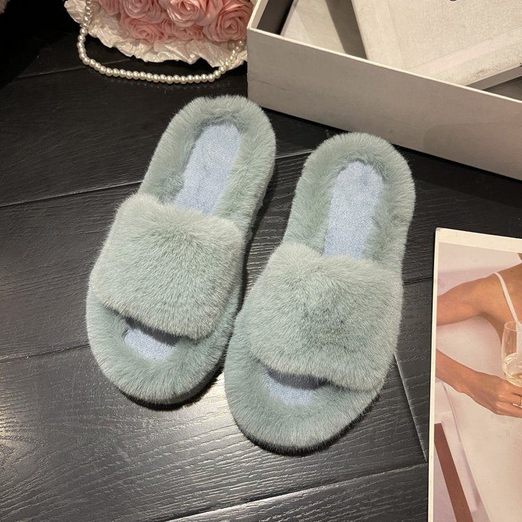 Variant image for Dam Tofflor Fluffiga Mjuka Material med Icke-Slip Gummisula-11