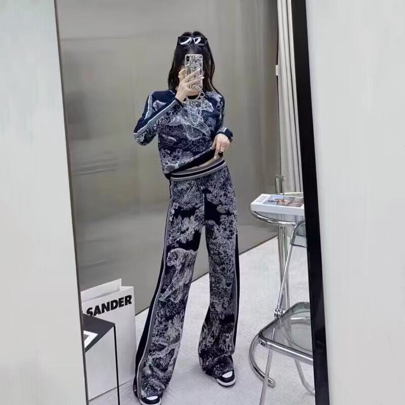 Dam Stickad Tröja med Tryckt Tiger-Jacquard Akryl och Spandex-6