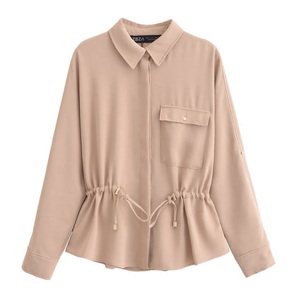 Dam Chiffon Set Skjorta och Vida Byxor Elegant Lätt Material 8