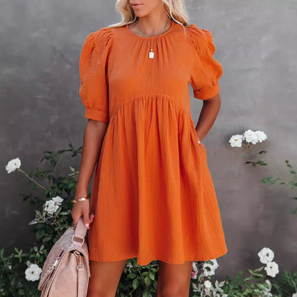 Kvinnors Midi Klänning A-linjeformad Polyester-4