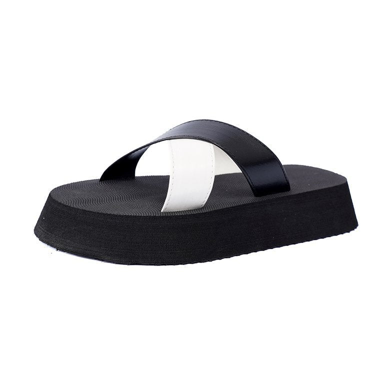 Kvinnors Platå Pantolette med Metallisk Design och Icke-Halksula – Ergonomisk Syntetisk Sandal för Sommar 6