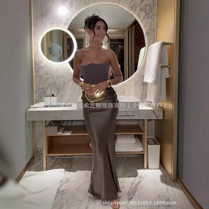 Kvinnors Aftonklänning V-ringning Svängande Nederkant Andningsbart Material 2