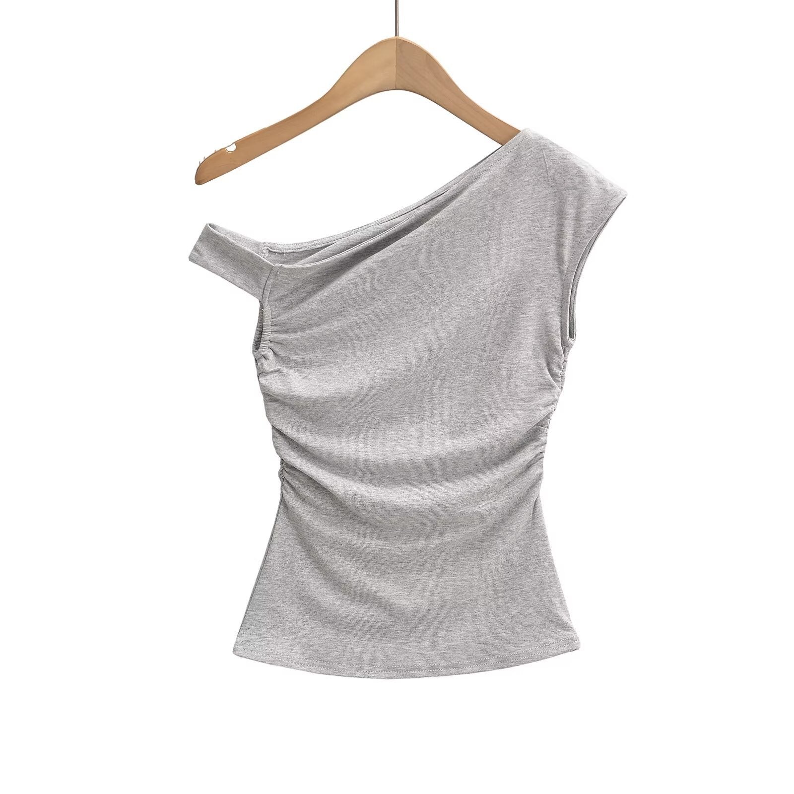 Variant image for Kvinnors Festtop Asymmetrisk Halsringning Dekorativ Samling Elastisk Blandning-3