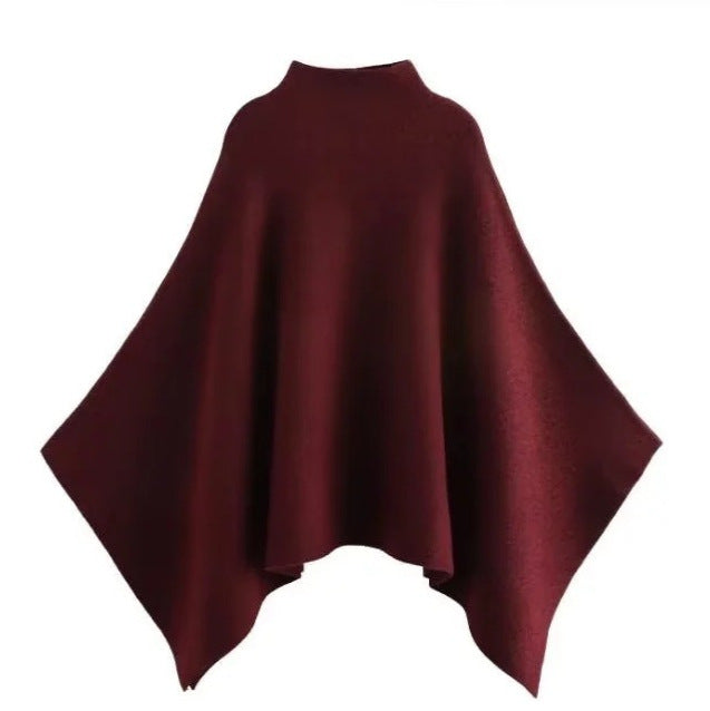 Dam Poncho Ull Elegant Design Mysig och Mångsidig-5