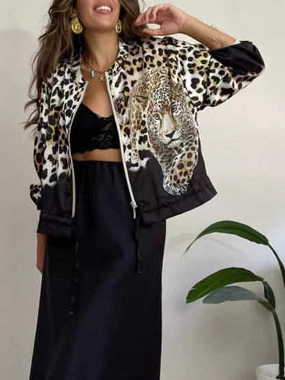 Variant image for Herrens Lättjacka Leopardmönstrad Polyester-13