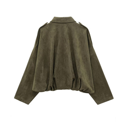 Herr Pilotjacka Monokrom Polyester Olivgrön 3
