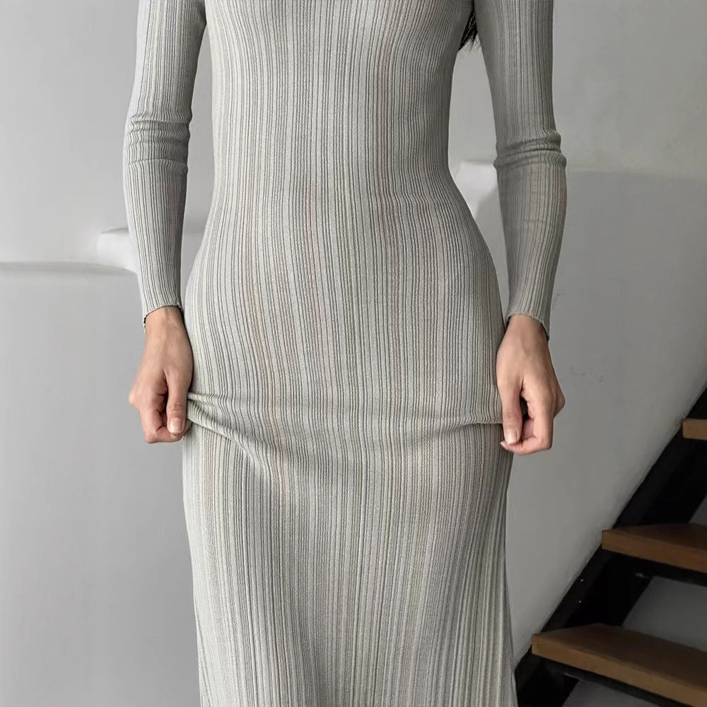 Damklänning A-linjeform Urban Stil Cordura Långärmad-2