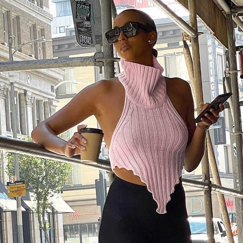 Variant image for Dam Stickad Oregelbunden Väst Polyester Elegant Trendig-1