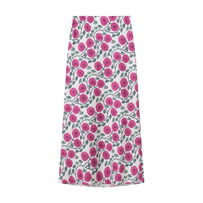 Variant image for Dam Tryckt Skjorta och Rockuppsättning Lätt Polyester för Sommar-4
