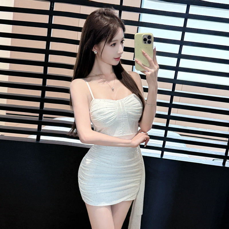 Variant image for Kvinnors Mini Klänning Axelfri Mesh Polyester-1