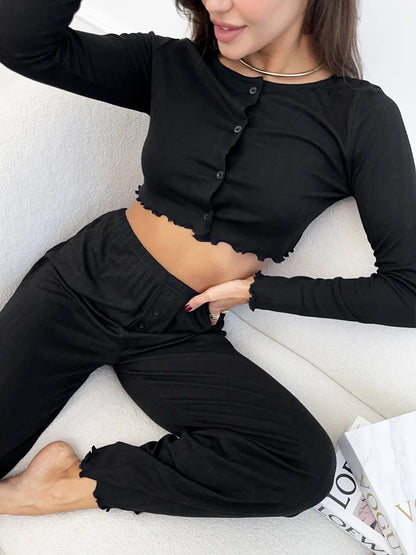 Långbyxor Set för Dam i Organisk Bomull – Avslappnad Passform, Flera Färger 6